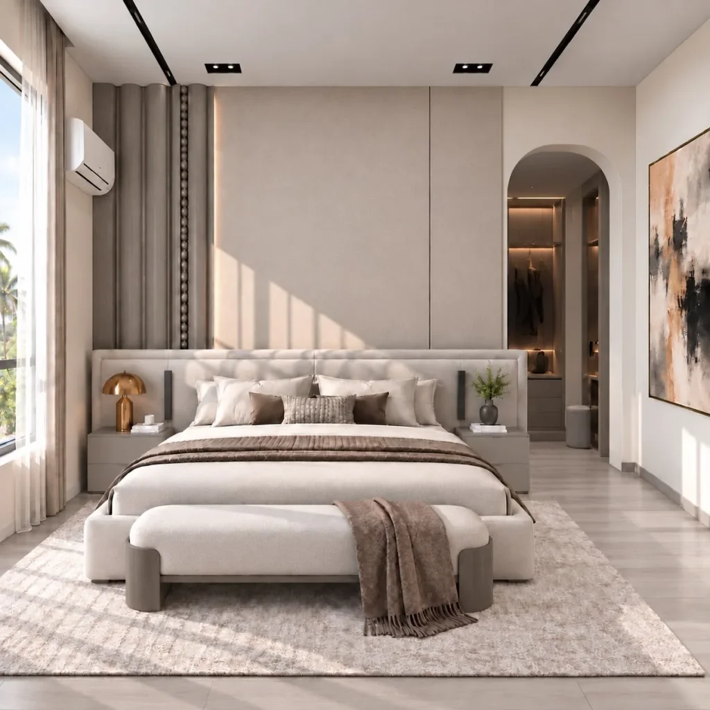 Natural-tone bedroom