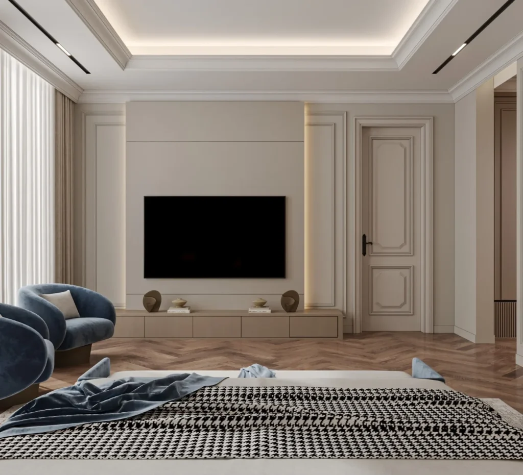 Classic TV feature wall