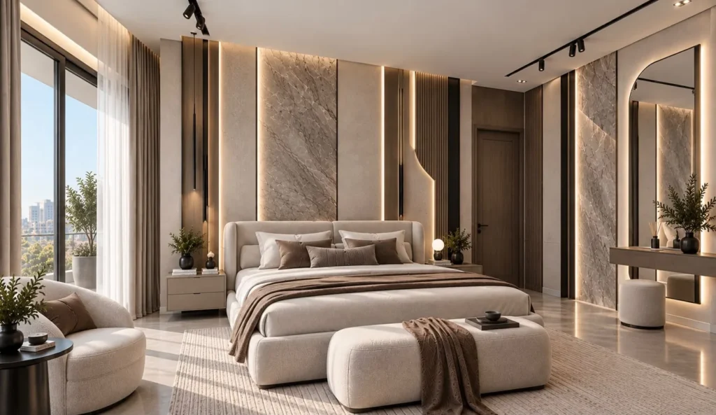 Bedroom material palette